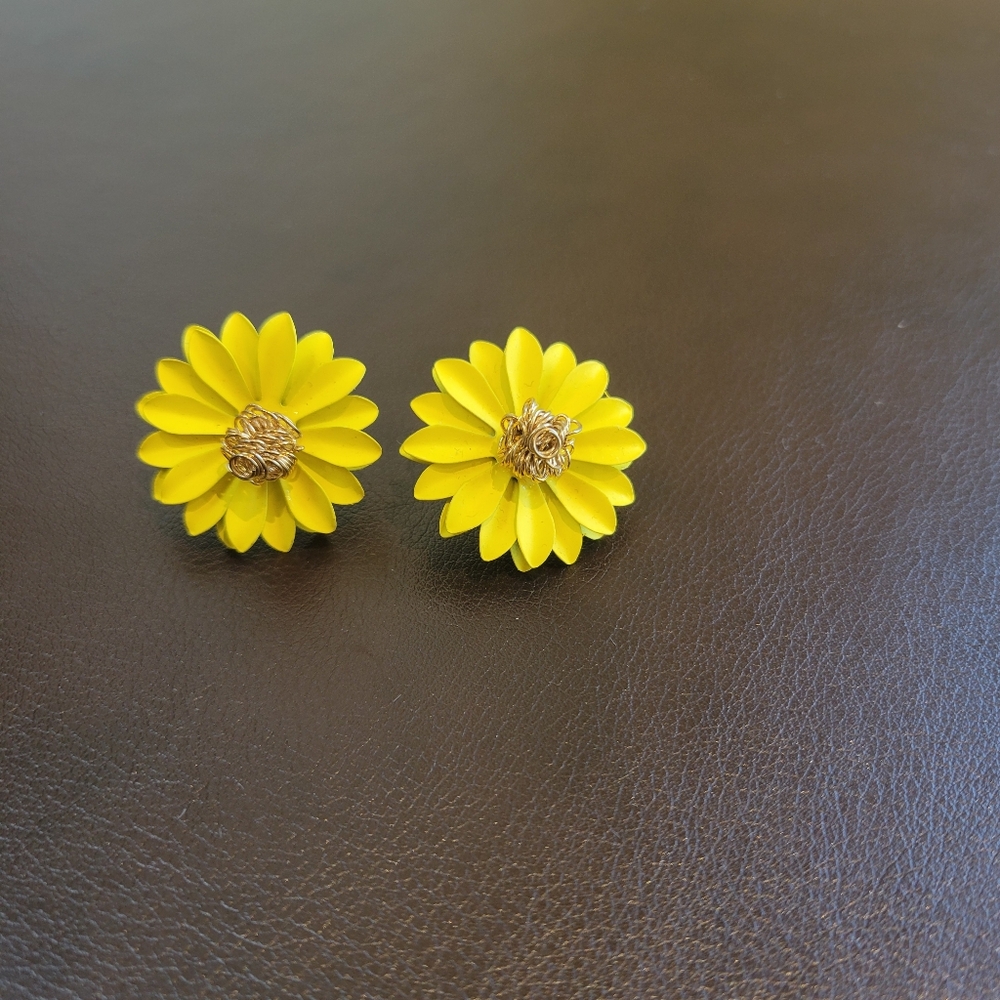 Yellow Flower Earrings